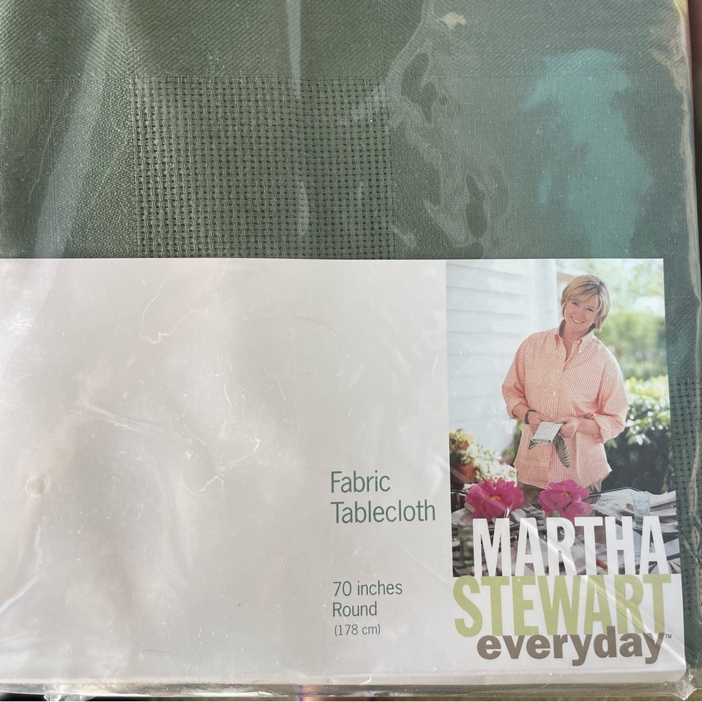 Martha Stewart Green Fabric Tablecloth Thanksgiving